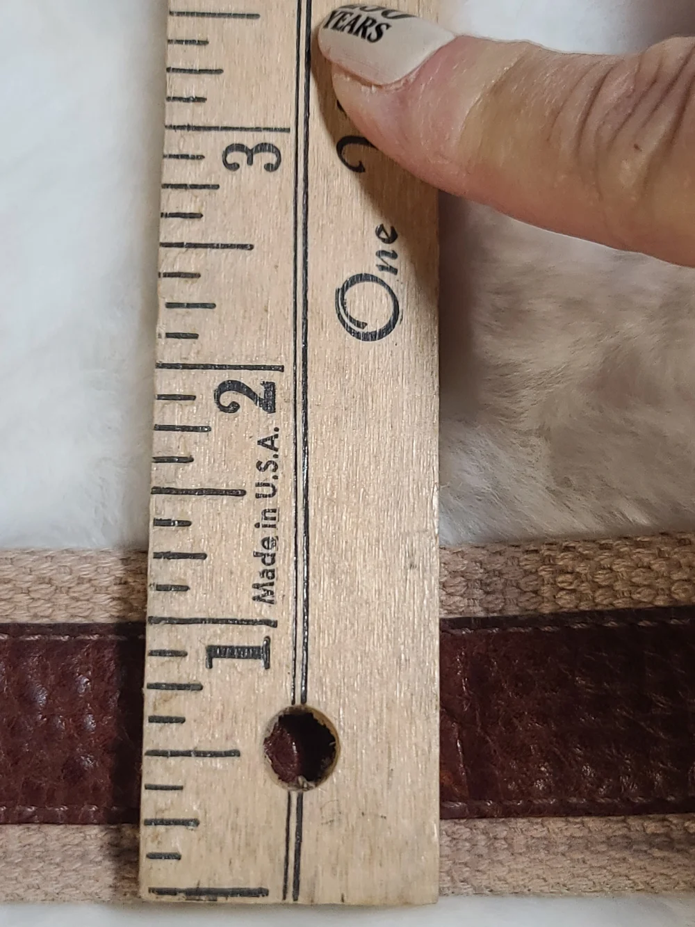 Roundtree & Yorke Brown Leather and Tan Canvas Men's Belt